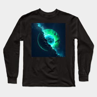 Emerald Lunar Core Cracking Open Long Sleeve T-Shirt